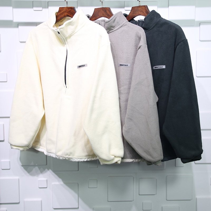 FEAR OF GOD ESSENTIALS POLAR FLEECE HALF ZIP SWEATER 00035